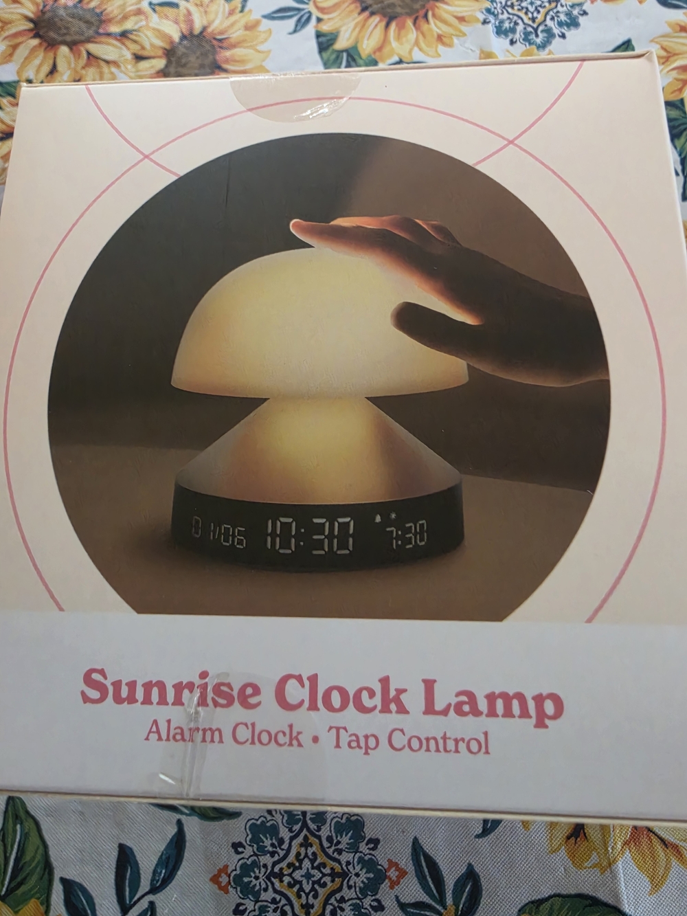 Sunrise Clock Lamp Alarm Clock with Tap Control - Cream/White